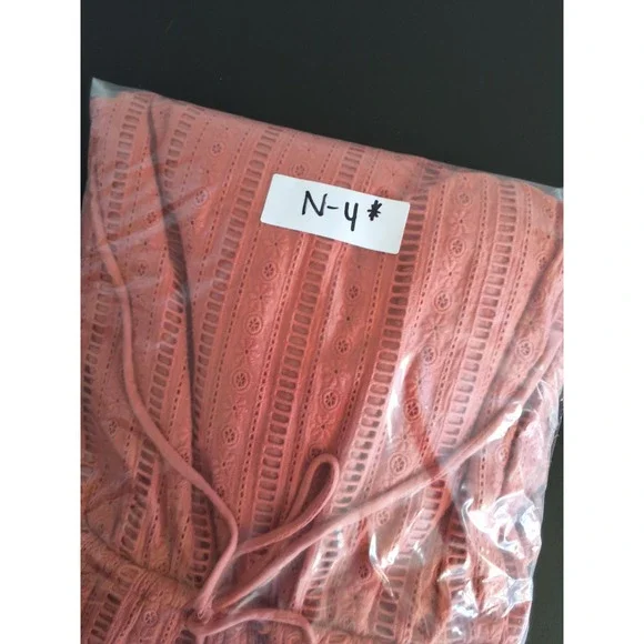 Anthropologie Forever That Girl Medium Eyelet Mini Dress Cotton Boho Cottage NWT - Picture 7 of 7